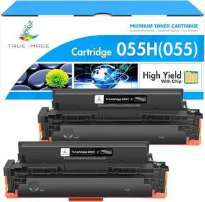 TRUE IMAGE Compatible 055H Black Toner Cartridge Replacement for Canon 055H 055 Work for Canon Color ImageCLASS MF741Cdw MF743Cdw MF745Cdw MF746Cdw LBP664Cdw Printer Ink (Black, 2-Pack)