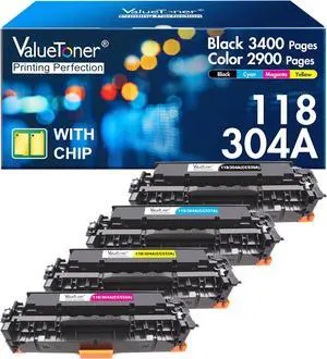 304A Toner Cartridge Replacement for 304A for Canon 118 CP2025DN CM2320N CM2320NF CM2320FXI MFP MF8580CDW MF8350CDN MF8380CDW MF726CDW LBP7660CDN LBP7200CDN Printer (Black, Cyan, Magenta, Yellow)