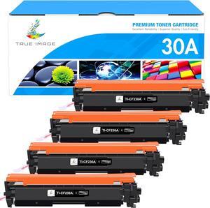 TRUE IMAGE Compatible 30A CF230A Toner Cartridge Replacement for HP 30A CF230A 30X CF230X for Pro MFP M227fdw M227sdn M227fdn M227 Series, Pro M203dw M203dn M203d M203 Printer (Black, 4-Pack)
