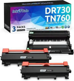 DR730 Drum TN760 Toner Compatible Set for Brother DR-730 DR730 Drum TN730 TN760 Toner Cartridge Black for Brother Printer MFC-L2690DW MFC-L2710DW MFC-L2717DW MFC-L2750DW HL-L2325DW HL-L2350DW Toner