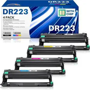 DR223CL Drum Unit Compatible Replacement for Brother DR223CL DR-223CL DR223 DR-223 DR223CL Drum use with MFC-L3770CDW MFC-L3750CDW HL-L3290CDW HL-L3210CW HL-L3230CDW (Black Cyan Magenta Yellow 4 PK)