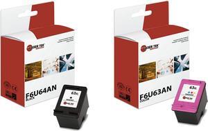 Laser Tek Services Compatible Ink Cartridge Replacement for HP 63XL Works with HP Deskjet 1112 2130 3630 3632 Printers (Black, Color, 2 Pack)