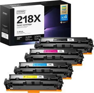 218X Toner Cartridges 4 Pack 3301fdw Replacement Compatible with HP 218X W2180X W2181X W2182X W2183X Color Pro MFP 3201dw 3301cdw 3301sdw Printers (with Chip, Bk/C/M/Y)