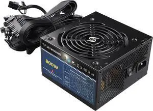 800W PSU 80 Plus Gold Standard ATX Computer Power Supply Non Modular Build-in 125MM Ultra-Quiet FDB Fan with 20+4Pin Motherboard Power for Desktop Gaming PC Server