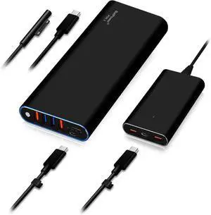 BatPower 210Wh High Power Delivery Surface DC/PD USB C External Battery Portable Charger Compatible for Microsoft Surface Pro X 7 6 5 4 Go Book 3 2 Laptop 4 3 2 1 Power Bank & Slim 120W USB-C Adapter