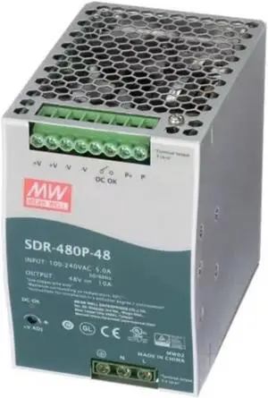 SDR-480P-48 480W 48V 10A DIN Rail Power Supply - 94% Efficiency, Active PFC, Parallel for High-Power Machine & Electrical Equipment, Reliable Power, Easy Install