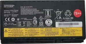 00HW030 78+ 78++ Laptop Battery 96Wh 6400mAh 15V 8-Cells Compatible with Lenovo ThinkPad P70 20ER 20ES / ThinkPad P71 20HK 20HL Series Notebook 01AV451 5B10W13950 SB10F46468 4X50K14092