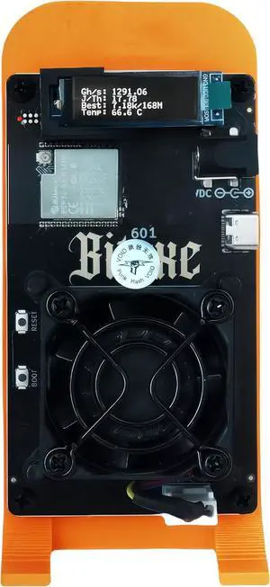 Bitcions Miner Bitaxe Gamma 601 BM1370 Asic Solo Miner-1.2TH/S-18W/TH Open-Source System 2.4G WiFi Household Low Noise Easy to Operate and Lucky Cryptocurrency Mining Machine.