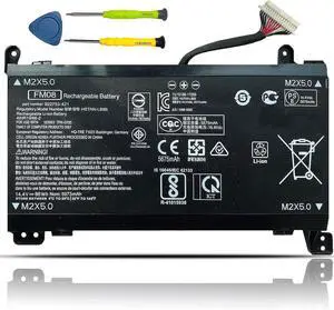 FM08 922976-855 922752-421 Laptop Battery Replacement for HP Omen 17-AN013TX 17-AN014TX 17-AN014NG HQ-TRE Series 922753-421 922977-855 HSTNN-LB8B (14.4V 86Wh 5973mAh) 16-Pin Connector