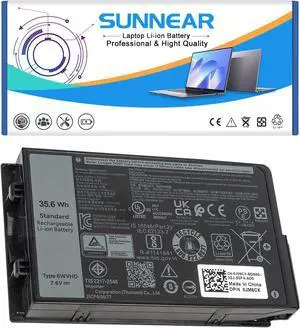 6WVHD 451-BDDY Laptop Battery 35.6Wh Replacement for Dell Latitude 7230 Rugged Extreme Tablet Dell T06H T06H001 Series Notebook 6WVHD FNW8F 0VDDJY VDDJY 0JM6CX JM6CX 7.6V 4-Cell
