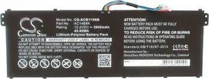 3000mAh/15.2V Replacement Battery for 5 A515-51G-515J E5-731 ES1-711 17.3" 5 A515-51G ES1-520-34HW AP14B8K AC14B18K(4ICP5/57/80) KT0030G.004 KT.0040G.006 AC14B18K KT.0030G.004