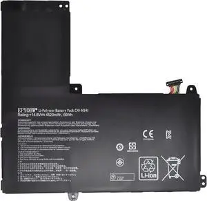 C41-N541 Laptop Battery 66Wh 4520mAh 14.8V Compatible with ASUS Q501L Q501L-BBI Q501LA Q501LA-BSI5T19 Q501LA-BBI5T03 Series 0B200-00430100M N54PNC3