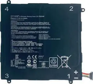 C21-TX300P Laptop Battery 38Wh 5000mAh 7.6V Compatible with Asus Transformer Book 13.3 Inch TX300 TX300D TX300CA Series C21PKC5