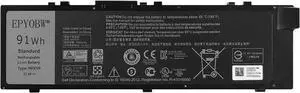 MFKVP Laptop Battery 91Wh 7950mAh 6-Cell 11.4V Compatible with Dell Precision 7510 7520 7710 7720 M7710 M7510 Series 0FNY7 1G9VM 451-BBSB 451-BBSE 451-BBSF GR5D3 M28DH RDYCT T05W1 TO5W1
