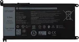 7MT0R Laptop Battery 33Wh 2831mAh 10.95V Compatible with Dell Chromebook 3400 3100 5488 5493 5593 / Dell Chromebook 3100 2-in-1 Series 7MTOR JPFMR 0JPFMR 7T0D3 07TOD3 16DPH P90F