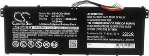 3000mAh/11.4V Replacement Battery for 3 A315-55G-53CJ Chrombook 11 CB3-111-C4GD ES1-531-C3HE Chrombook 11 CB3-111-C4P2 ES1-531-C7KL KT.0040G.004 AC14B13J AC14B18J(3ICP5/57/80) AC14B18J KT0030G.004
