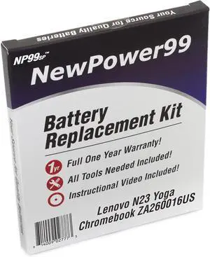 NP99sp NewPower99 Battery Kit for Lenovo N23 Yoga Chromebook ZA260016US withTools, Video Instructions and Long Life Battery