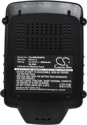 2000mAh/18.0V Replacement Battery for Rockwell RD2865 RK2800K RK1808K2 RK2812K2 RK2852 RD2874 RK2852K2 RS2314 RK2810K RK2810K2 RK2800 RK1807K2 RD2873 RK2853K RK2853 RK1806K2 RK2812K RK2856 RW9351.1