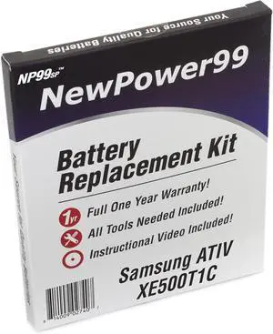 NP99sp NewPower99 Battery Replacement Kit with Battery, Video Instructions and Tools for Samsung Ativ XE500T1C