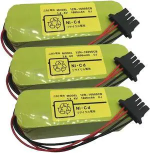EVASEN(3-Pack) 12N-1600SCB 14.4V 1600mAh Battery for SANYO 12N-1600SCB Battery OKUMA OSP-P200M System