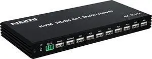 Ennovor KVM HDMI 8x1 Multi-Viewer 4K@30Hz | 8-Port HDMI Switch with USB Keyboard Control | 8-Screen Splitter for PC/PS5/Xbox | IR & RS232 Support | 340MHz Bandwidth | Meeting Room/Studio