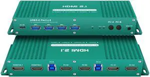 Ennovor Kvm Switch HDMI 2 Monitors 2 Computers 4k 240hz Dual Monitor kvm Switch hdmi2.1 2 PC Monitor Switch 4k 144hz USB3.0