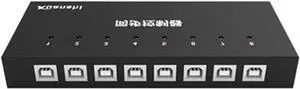 Ennovor 8 Ports USB Synchronizer - KVM Switch/Distributor, DNF Brush Gold 8 Ports USB Keyboard and Mouse Synchronizer, for Game Tudios, Security/Stock Market Surveillance, Offices