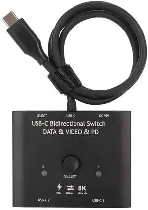 Ennovor KVM Switch, 2 in 1 Out 1 in 2 Out USB C Bi Directional Switcher, 8K 60Hz 10Gbps 100W Charging Type C KVM Switch, for Laptops Tablets Cell Phones
