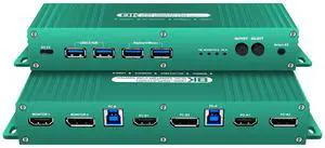 Ennovor Kvm Switch 2 Monitors 2 Computers Hdmi Displayport 4K 240Hz Hotkey Switching kvm Switches 2 Monitors 2 Computers 1440P 144Hz 165Hz 240hz Dual Monitor PC Switch displayport Hdmi FreeSync G-SYNC