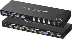 Ennovor 8K HDMI KVM Switch 1 Monitors 4 Computers 4K@144Hz 4x1 USB 3.0 KVM Switch for 4 PC Share Keyboard Mouse HDD False Disk,HDCP 2.3(SW240-4K,US Power Adapter) Ennovor 8K HDMI KVM Switch 1 Monitors 4 Computers 4K@144Hz 4x1 USB 3.0 KVM Switch for 4 PC Share Keyboard Mouse HDD False Disk,HDCP 2.3(SW240-4K,US Power Adapter)