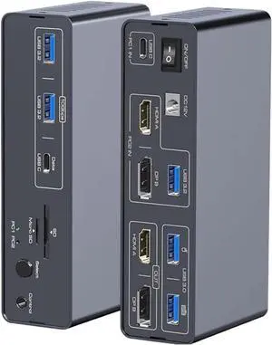 Ennovor 10Gbps USB 3.2 USB C Displayport KVM Switch 4K 60Hz Type C HDMI KVM Switch 1 Laptop 1 Destop 2 Monitor for Macb*OOK 2 PC