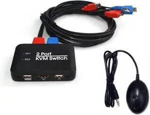 Ennovor 4K@60Hz 2 Port KVM Switch Support Keyboard and Mouse Control KVM Switch 2 Input 1 Output for Computer Laptop DVD PS*5 HDTV