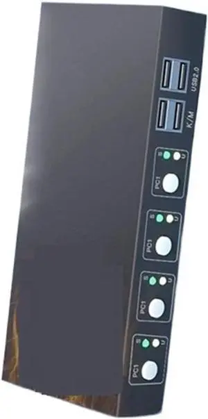 Ennovor VGA KVM Switch 4 Ports VGA Video Switcher Split Screen HD Display Enhancer Splitter Adapter for PC Monitor Projector