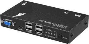 Ennovor 4 Port USB KVM Switch, Auto/Button/Hotkey/Desktop Wired Switcher, Metal Housing with Cables MT-471UK-L Ennovor 4 Port USB KVM Switch, Auto/Button/Hotkey/Desktop Wired Switcher, Metal Housing with Cables MT-471UK-L