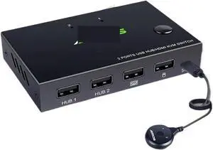 Ennovor 4K HDMI KVM Switch 2 in 1 Out USB 2.0 Switch for 2 PC Sharing Keyboard Mouse Printer Plug Paly Video Display USB Swltch Splitter