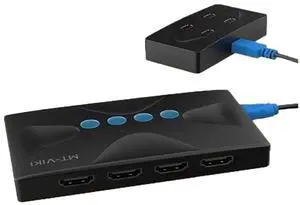 Ennovor 4 Ports KVM Switch USB 4 in 1Out HDMI HD Display Multi-Computer Host Monitoring Mouse Keyboard Sharing Devices MT-HK04