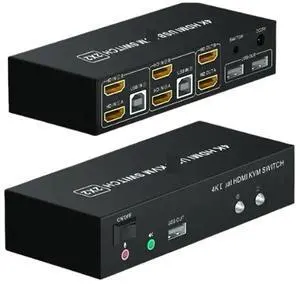 Ennovor Dual Monitor HDMI DisplayPort KVM Switch 4K 60Hz 2X2 Mixed inputs DP HDMI KVM Switch 2 Monitors 2 Computers for PC