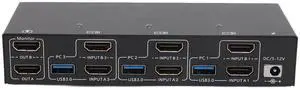 Ennovor 4K Dual Monitor KVM Switch, 2 Monitors 3 Computers 4K 144Hz USB 2.0 Extended Display KVM Switcher with 4 USB Ports and Multiple Cables (US Plug)