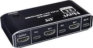 Ennovor HDMI 2.1 KVM Switch 4K 120Hz HDMI USB 3.0 KVM Switch USB 8K 60Hz 1080@240Hz USB KVM Switcher HDMI with PC 2 Computer 1 Monitor