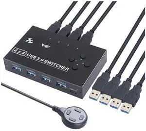 Ennovor 4 in 4 Out USB Switch Selector 4x4 KVM Switcher 3.0 Hub 3 0 KM 4 Hosts Share 4 USB Devices for Keyboard Printer KVM Switch