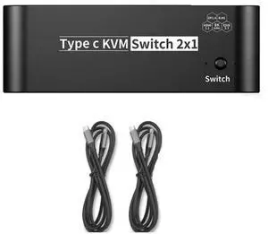 Ennovor 8K USB C KVM Switch Set HDMI&DP Dual Port Output PD 100W Reverse-Charge Laptop for Windows 7/8/10/11