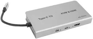 Ennovor 4K 60Hz KVM Switch, HDMI KVM Type C Switch Adapter with 3xUSB3.0, 2xUSB C, PD100W, for Mouse and Keyboard Control Remote Signals