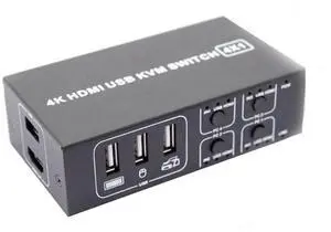 Ennovor HDMIcompatible Switches KVM Shared Switcher Box 4 Port Converter 4 IN 1 Out USB Laptop Mouse Keyboard Display KVM Switches Box 4 In 1Out 4 Input Switcher Box Delivering Clear And Stable Video