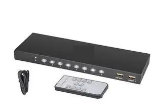 Ennovor KVM Switch 8 Port hdmi-Compatible Converter Multi-Computer USB Shared Mouse Keyboard U Disk Monitor 8 in 1 Out FJ-HK801