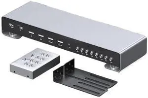 Ennovor HDMI USB KVM Switch 8 Port 8 Computer Devices Share 1 Monitor 4 USB with Controller for Mouse Keyboard Printer U Disk(4 Port with UK Plug)