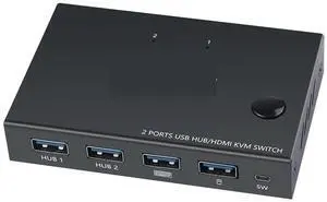 Ennovor 2 in 1 Out 4K USB HDMI KVM Switch Box for 2 PC Sharing Keyboard Mouse Printer Plug Paly Video Display USB Swltch Splitter(KVM201CC) Ennovor 2 in 1 Out 4K USB HDMI KVM Switch Box for 2 PC Sharing Keyboard Mouse Printer Plug Paly Video Display USB Swltch Splitter(KVM201CC)