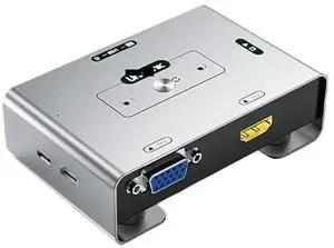 Ennovor VGA HDMI to VGA KVM Switch 2x1 1080P 60Hz Video Switcher for PC Laptop PS*3/4/5 Xbox to TV Monitor Projector(Blue)