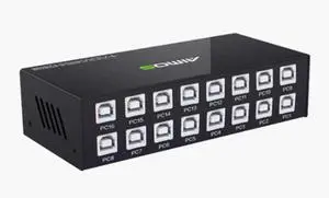 Ennovor 4/8 Ports USB Synchronizer - KVM Switch/Distributor, DNF Keyboard Mouse USB Shared Display Synchronization Controller KVM Switcher Black (Size : 8 Ports)