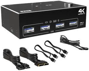 Ennovor DP USB 3.0 KVM Switch Dual Monitor Display Port HDMI-Compatible Switcher for 2 Computer Laptop Share Keyboard Mouse Monitors