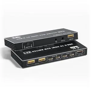 Ennovor BolAAzuL USB C to HDMI KVM Switch 4K 60Hz, Type-C KVM Switch HDMI for 2 Computers Share 1 HDMI Monitor, 1 Set of Mouse&Keyboard - 2 USB Video Cables Included